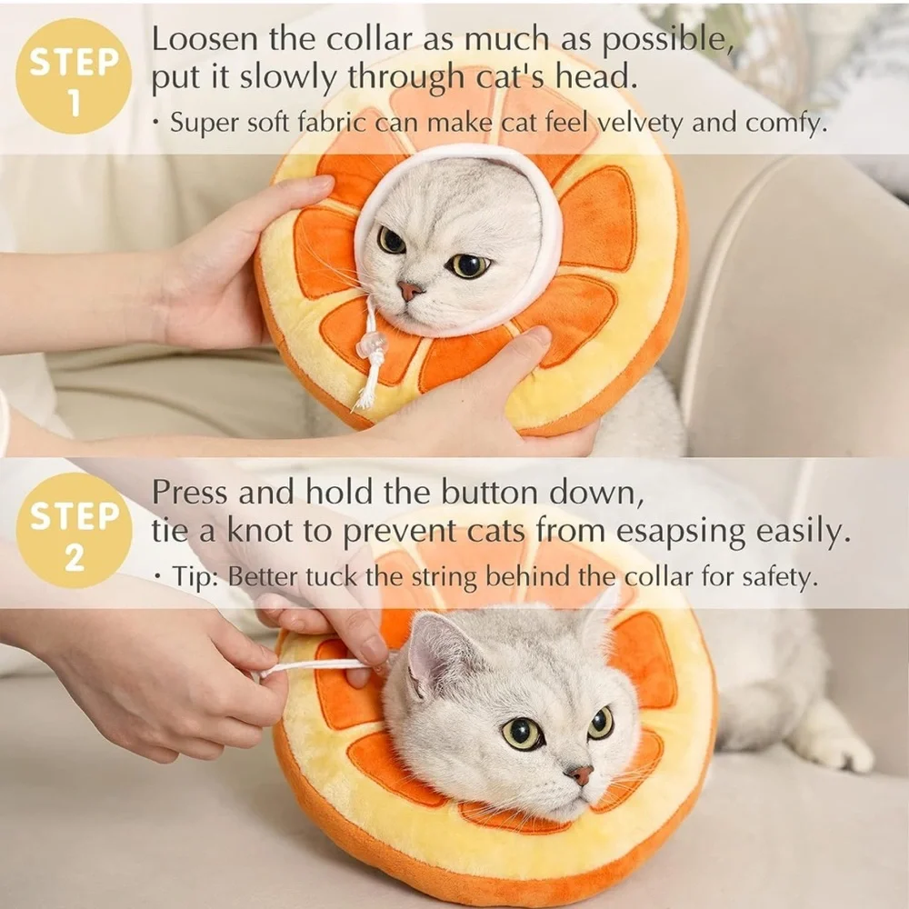 ANWA Adjustable Cat Cone Collar Soft, Cute Cat Recovery Collar New Size Medium